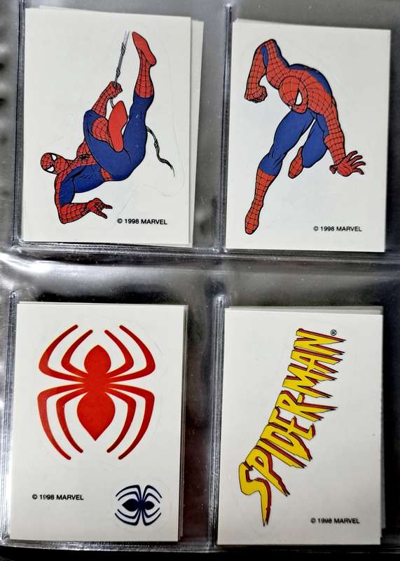 Complete 1998 Marvel (Spur) Spider-Man Sticker Card Set 24/24 - NM