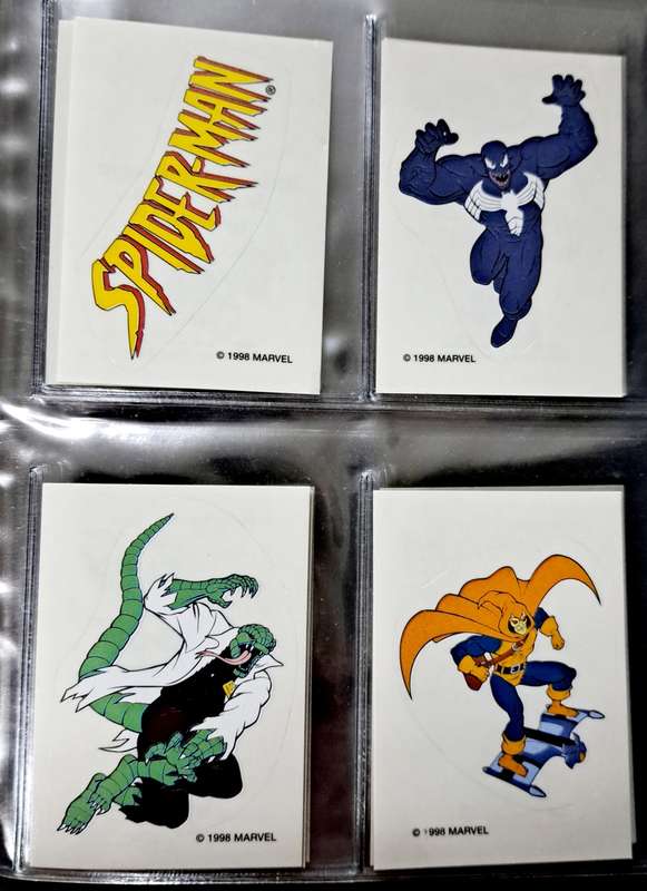 Complete 1998 Marvel (Spur) Spider-Man Sticker Card Set 24/24 - NM