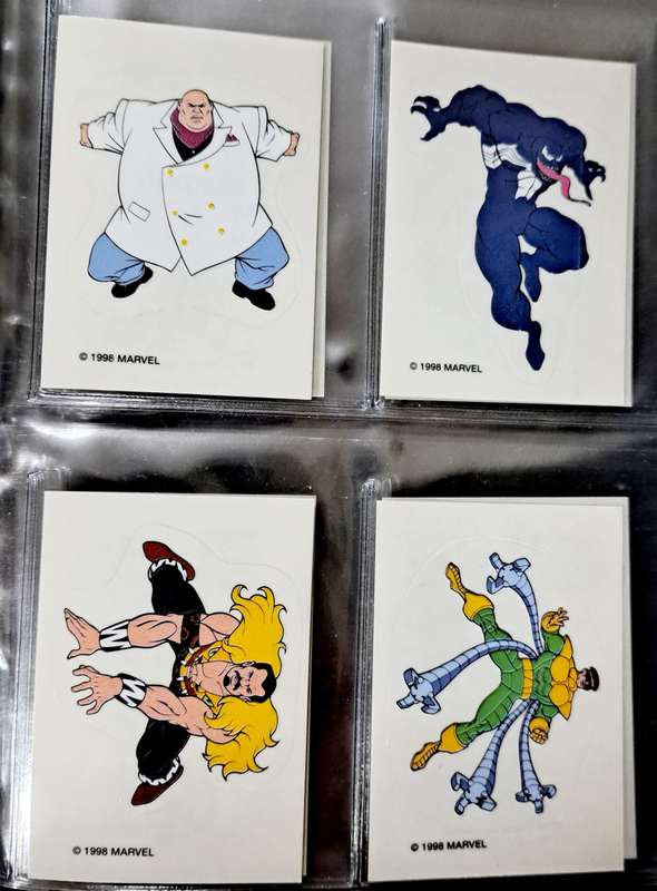 Complete 1998 Marvel (Spur) Spider-Man Sticker Card Set 24/24 - NM
