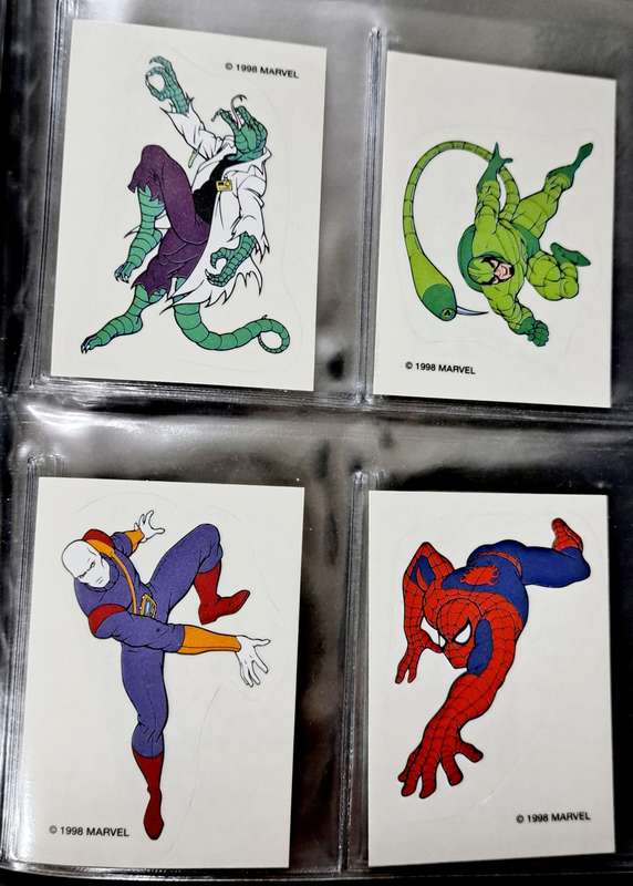 Complete 1998 Marvel (Spur) Spider-Man Sticker Card Set 24/24 - NM