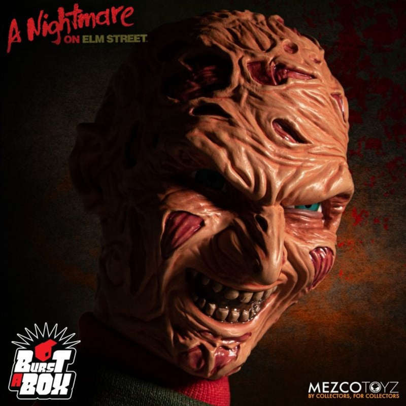 Mezco Burst-A-Box A Nightmare on Elm Street: Freddy Krueger - 35cm when popped.