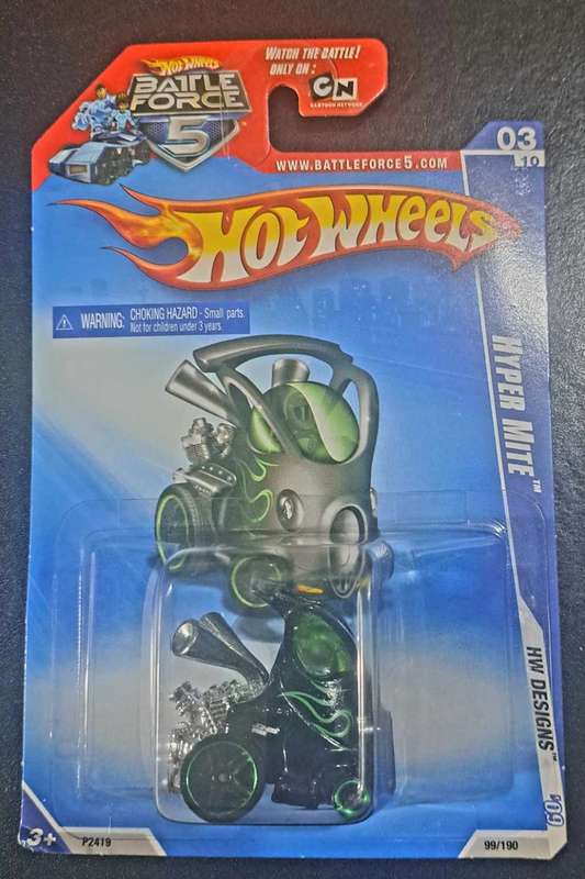 HOT WHEELS - Battle Force 5 - Black Hyper Mite - Rare
