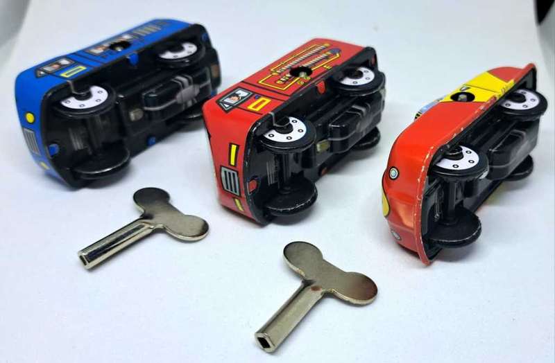 Retro Ha Ha Toys - Wind up Tin Toy Car Set - Gorgeous NM