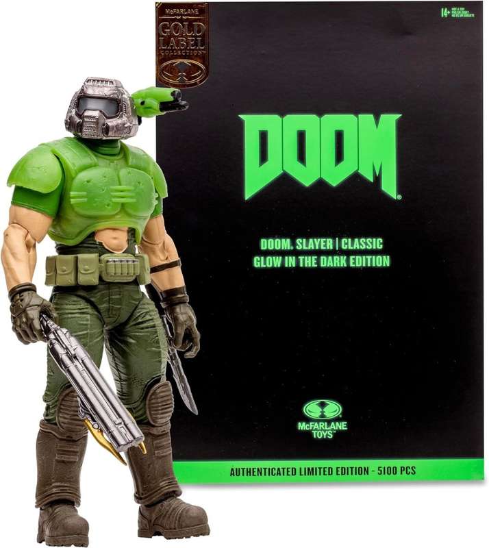 McFarlane Toys - Doom Slayer Classic Glow in The Dark Edition, 7in Action Figure, Gold Label