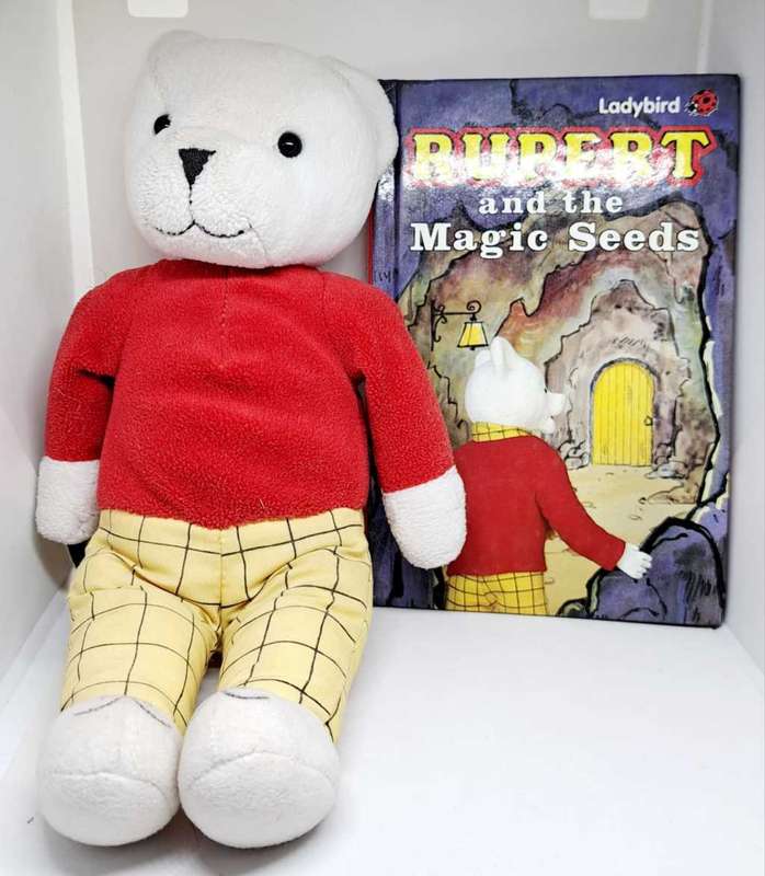 80s Rupert The Bear Doll and Story Book