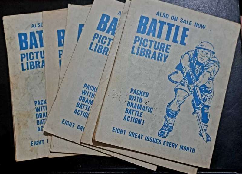 Rare - Vintage Battle Pictures Library - B&W Mini Comic Books - Lot Of 6