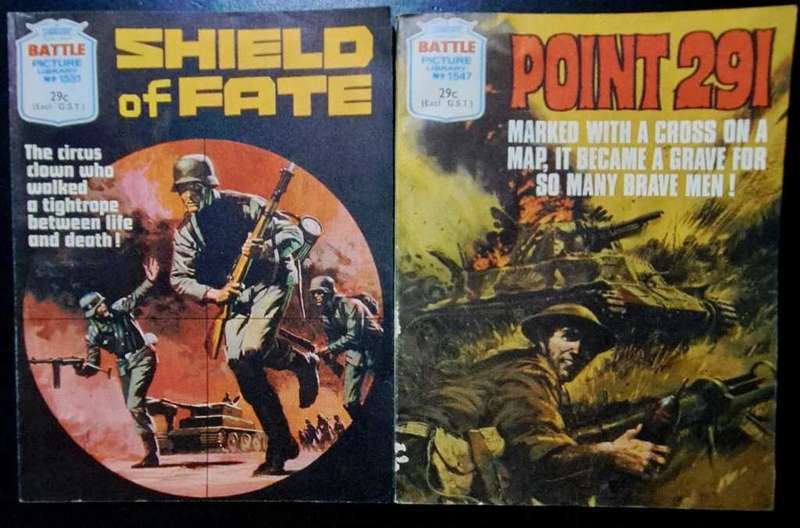 Rare - Vintage Battle Pictures Library - B&W Mini Comic Books - Lot Of 6