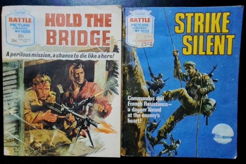 Rare - Vintage Battle Pictures Library - B&W Mini Comic Books - Lot Of 6