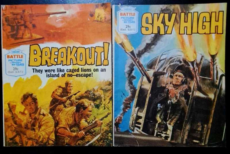Rare - Vintage Battle Pictures Library - B&W Mini Comic Books - Lot Of 6