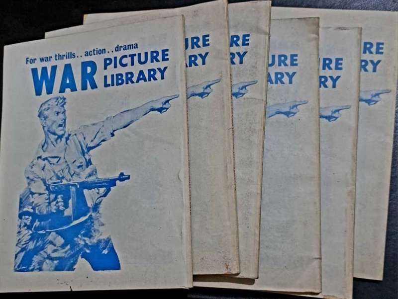 Rare - Vintage WAR Pictures Library - B&W Mini Comic Books - Lot Of 6