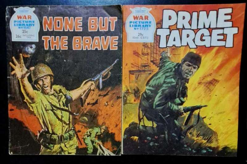 Rare - Vintage WAR Pictures Library - B&W Mini Comic Books - Lot Of 6