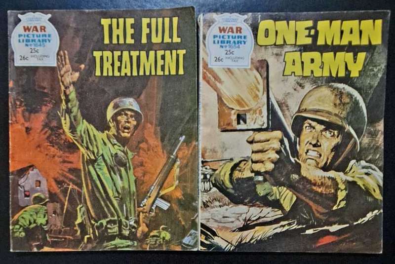 Rare - Vintage WAR Pictures Library - B&W Mini Comic Books - Lot Of 6