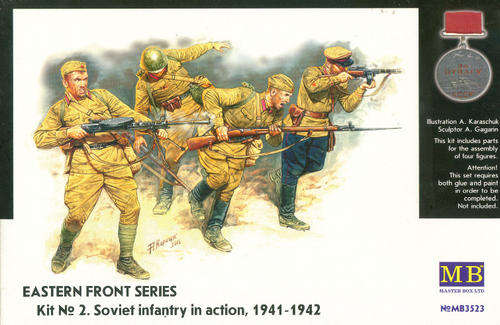 [PM:MB:F]-Masterbox - Eastern Front Series Kit No 2, Soviet infantry in action, 1941-1942 1:35