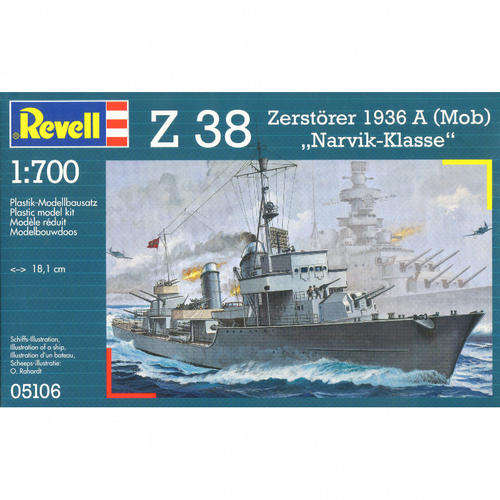 [PM:RV:S]-Revell - German Destroyer Z-38 (Narvik Class) - 1:700