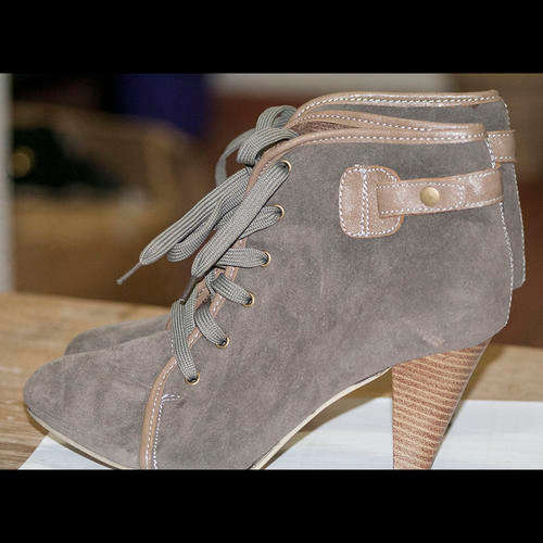 Khaki Heeled Boots Size 8