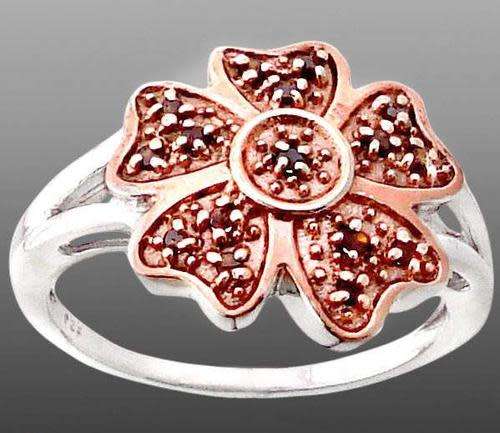 0.23ct RED DIAMOND STERLING SILVER RING