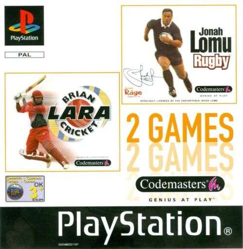 2 games jonah lomu rugby brian lara cricket PS1
