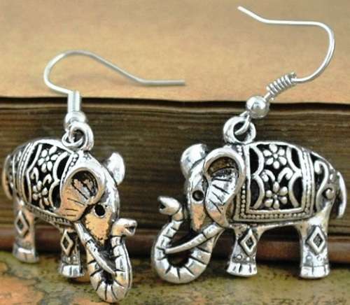 Silver Elephant Earrings