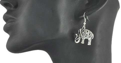 Silver Elephant Earrings