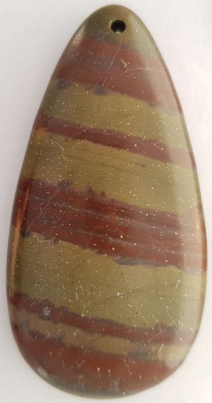 LARGE DRAGON BLOOD JASPER PENDANT - 59 x 30 mm