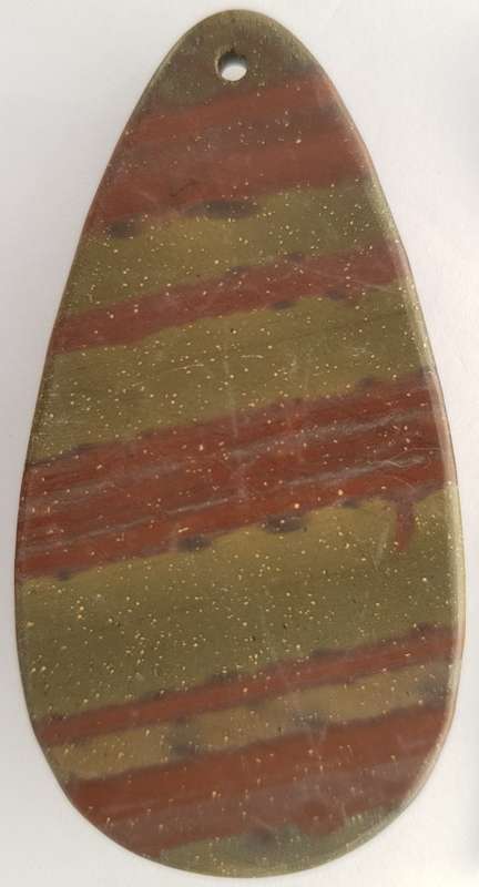 LARGE DRAGON BLOOD JASPER PENDANT - 59 x 30 mm