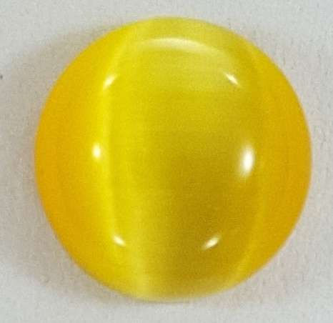 YELLOW CATS EYE ROUND CABOCHON  - 8mm