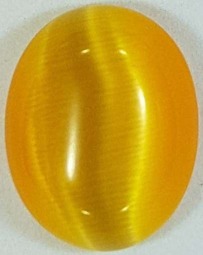 ORANGE CATS EYE OVAL CABOCHON - 10x8mm - SOLD INDIVIDUALLY