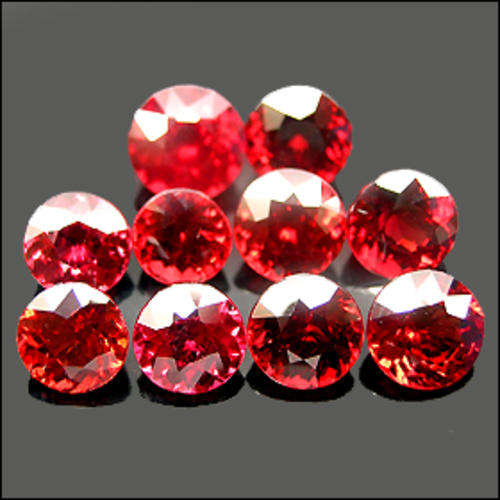 7 x TOP QUALITY RASPBERRY RED RHODOLITE GARNETS  - SOLD INDIVIDUALLY