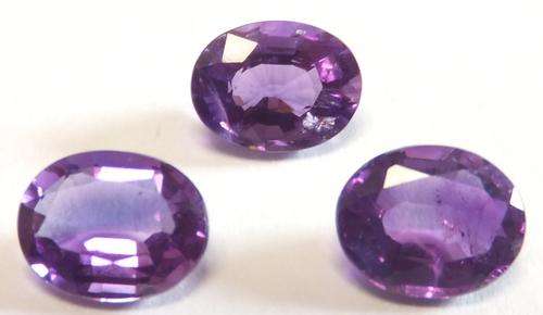3 AMETHYSTS - 7 x 5mm