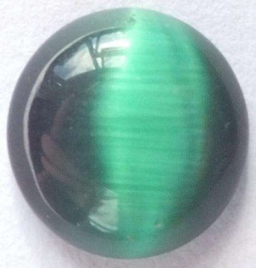 GREEN CAT'S EYE - 9.6mm round