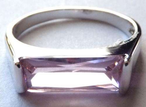 Ladies Pink Lab Sapphire White Gold Filled Fashion Ring