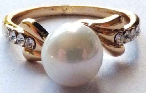 Pearl 10k Gold Filled Fashion Ring