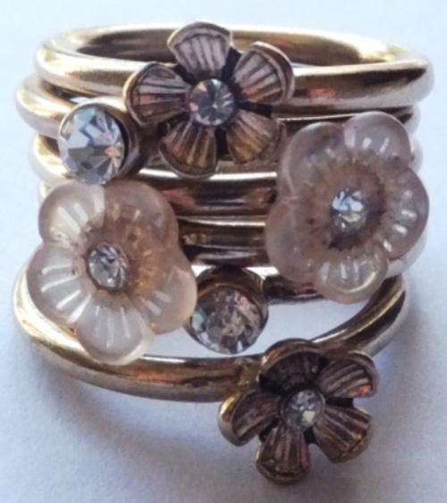 Rhinestone Stackable Rings - Set of Six Rings - Wear together or Separately!