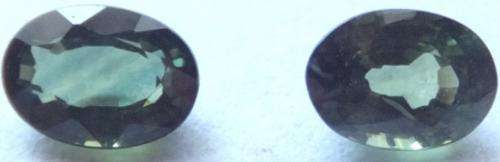 NATURAL GREEN SAPPHIRES - 2 PIECE LOT - 6x4mm OVALS