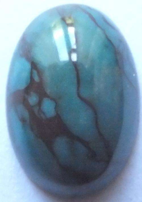 BLUE "DRAGON'S BLOOD" MARBLE OVAL CABOCHON - 18 x 13 mm