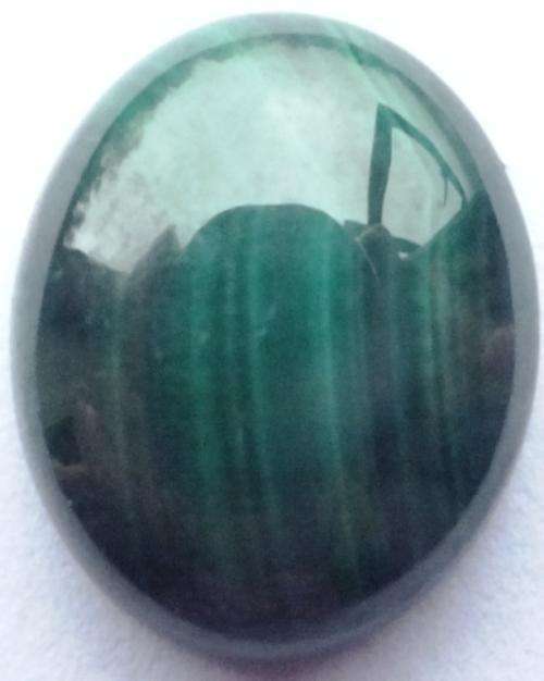 NATURAL MALACHITE CABOCHON - 12 x 10 mm