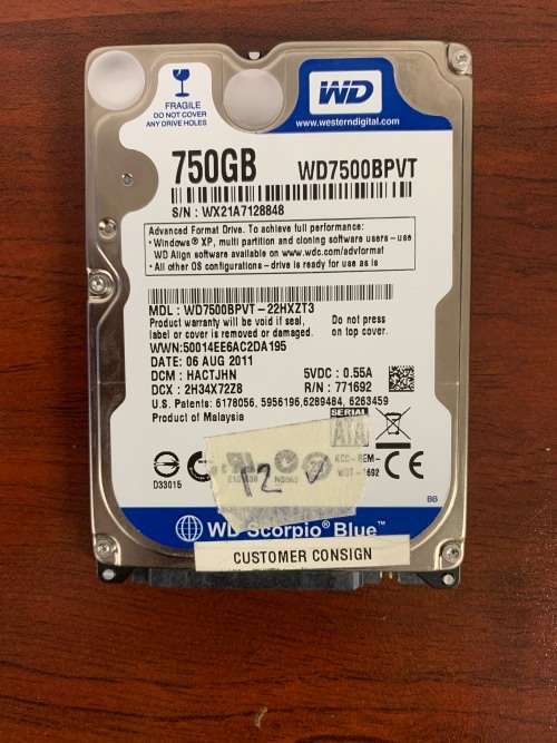 WD 750GB HDD