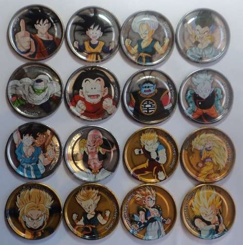 Sixteen Different Silver & Gold Tazos (Collection 2 of 10 collections currently on auction)