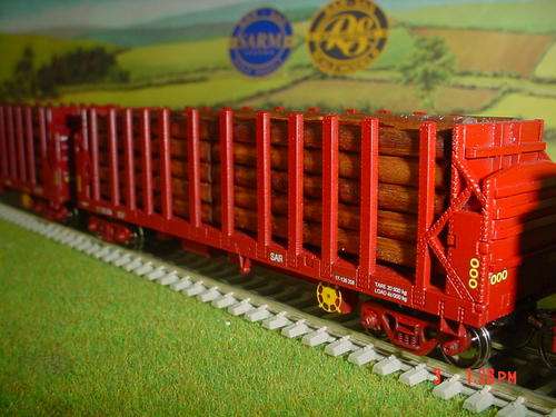 HO Model of SAR STJ Type Wagon with Timber/Log Load fitted with Kadee (Lima couplings if preferred)