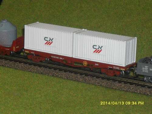 HO Model of SAR SMLJ Type Wagon with 2 CX Containers
