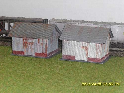 2 x HO SAR Typical Old Railway Goods Sheds (Shabby, neglected and rusty)