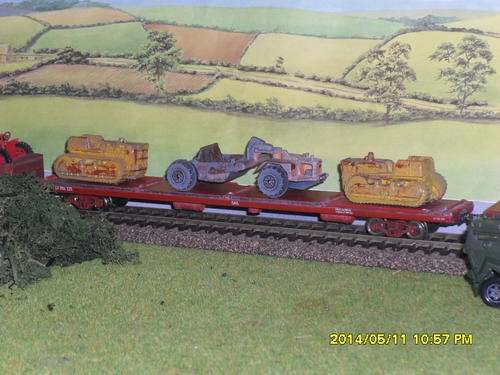 HO Model of SAR SCL Series (Open Type) Wagon with 3 HD Scrapped Earth Moving Machines
