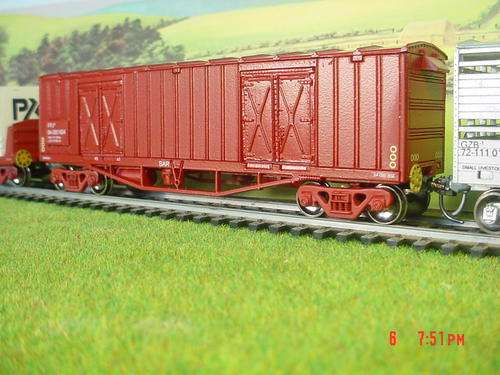 SAR HO: Laser Tech Model of FPJ-9 Parcel Wagon in SAR Goods Livery *RB Bogies & Kadee Couplers