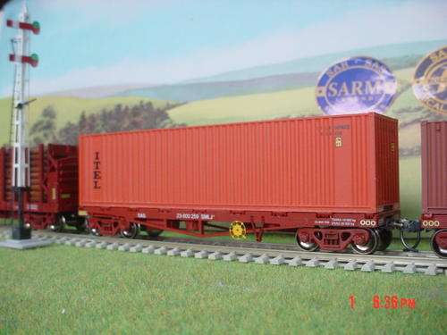 SAR HO: Model of SMLJ-1 Wagon with "ITEL" Container RB Bogies Metal Wheels & choice of couplers