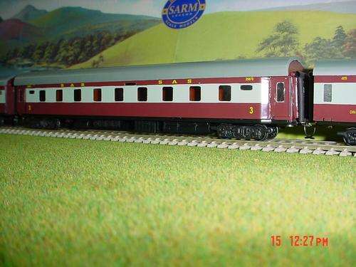 SAR Boxed Model of Trans Karoo 3rd Class Coach compatable with Lima Coaches & absolute colour match
