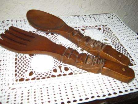 ?VINTAGE  WOODEN SALAD/PAELLA SERVERS~ HAVE A LOOK!!!!!!!!