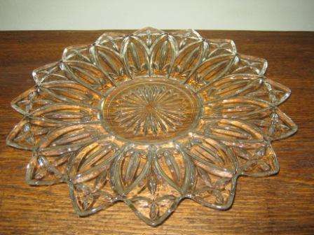 FANTASTIC  GLASS PLATE WITH PETAL DESIGN~NO CHIPS OR CRACKS~HAVE A LOOK!!!