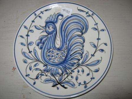 HAND PAINTED PLATE WITH BIRD DESIGN FROM PORTUGAL~ NO CHIPS OR CRACKS~HAVE A LOOK!!!