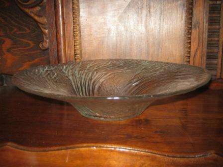 SMALLER GLASS SERVING DISH WITH TREE DESIGN ~ NO CHIPS OR CRACKS HAVE A LOOK!!!!
