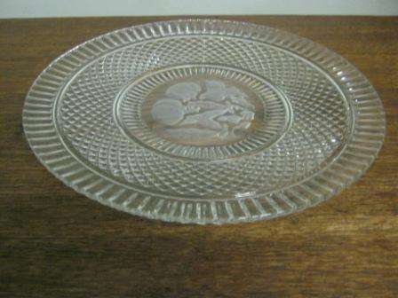 OLD GLASS SERVING PLATE ~IN GOOD CONDITION~NO CHIPS OR CRACKS~ HAVE A LOOK!!!!!!!!